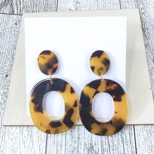 Acrylic Brown Black mixed Earrings
